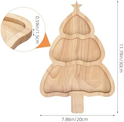 Christmas Tree Serving Tray, 12" Wooden Christmas Charcuterie Board
