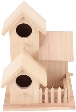 Wooden Birdhouse Charming Bird Shelter for Garden, Sturdy Cedar Wood