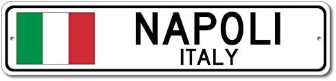 Napoli, Italy - Italian Flag Sign - Metal Novelty Sign for Home
