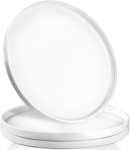 Dizada 12" Round Serving Platters Set of 3 - White Porcelain Serving