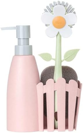 Vigar Florganic Kitchen Sink Caddy Set with Dish Soap Dispenser - Pink