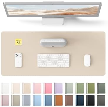 YSAGi Leather Desk Pad Protector, Office Desk Mat, Large Mouse Pad