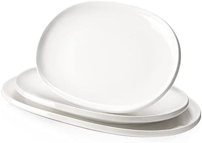 DOWAN Large Serving Platter, 16"/14"/12" Porcelain Platters for