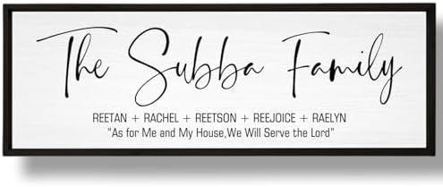 Personalized Framed Wooden Family Name Sign for Home Decor Wall
