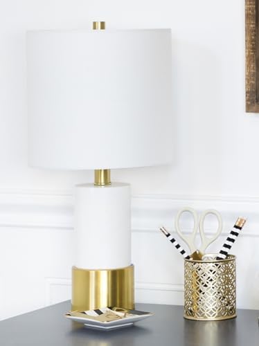 BLU MONACO Gold Pen Holder for Desk - Gold Pen & Pencil Cup - Brush