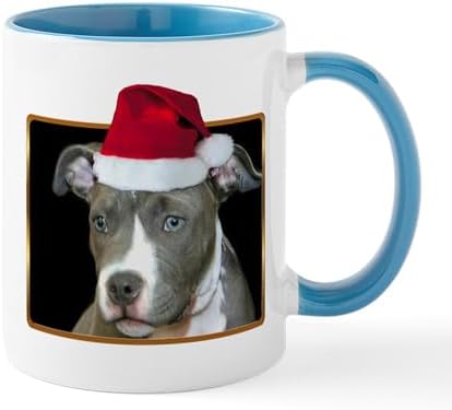 CafePress Christmas Pitbull Pup Mug 11 oz (325 ml) Ceramic Coffee Mug