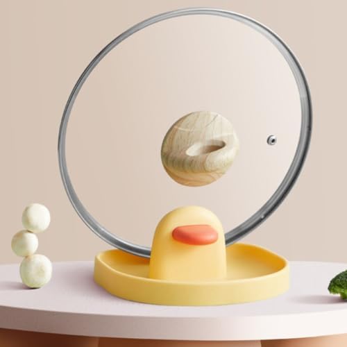 ARTIBETTER Yellow PP Kitchen Pot Lid Holder Stand for Pan Lids and