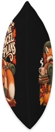 Funny Autumn Made Me Cancel Plans Cozy Fox Fall Throw Pillow