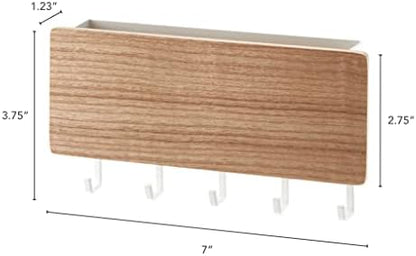 YAMAZAKI Home Rin Magnetic Wall Organizer - Key Hooks & Tray for