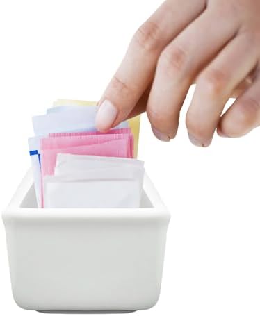HIC Kitchen Sugar Packet Holder, Fine Porcelain, For Serving Sugar And