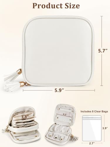 Travel Jewelry Case, 2-Layer Small Jewelry Bag, Organizer Pouch