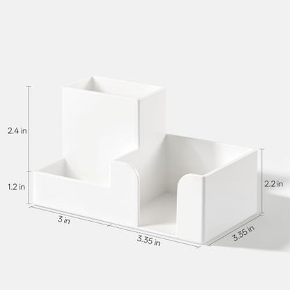 HBlife Acrylic Pen Holder for Desk, 3-Compartment Small Desk