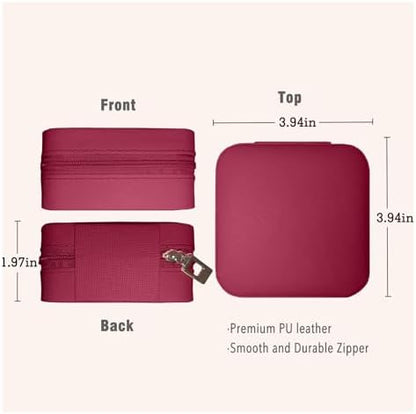 Small Travel Jewelry Box, Portable Mini Jewelry Leather Box Jewelry