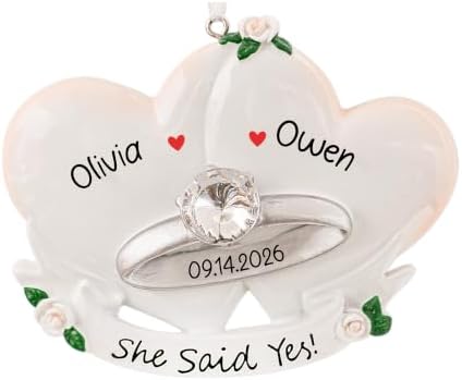 Personalized Our First Christmas Engaged Ornament 2026 | Customized