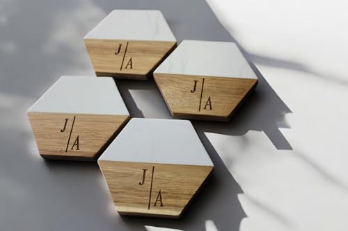 Personalized Marble and Acacia Wood Cutting Board Charcuterie Board