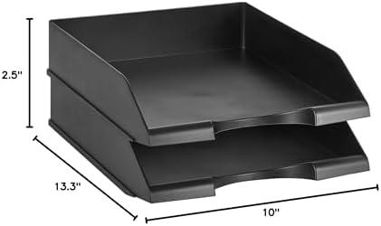 Amazon Basics Rectangular Stackable Desk Organizer Office Letter Tray