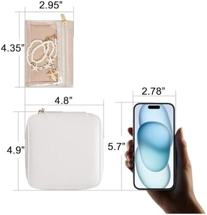 Frebeauty Travel Jewelry Case for Women,Small Jewelry Box with 6