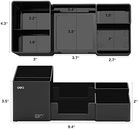 deli Desk Organizer, Plastic Desktop Organizer with Pencil Holder and