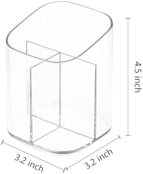 Newkita Acrylic Clear 3 Slots Pencil Pen Holder for Desk, Desktop