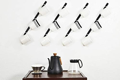 Coffee Mug Wall Rack - Metal Mug Racks for Wall - Unique S Curve