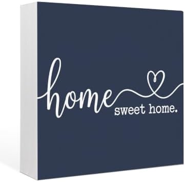 Wood Box Sign Home Sweet Home Square Boxes Sgin Desk Decor Decorative