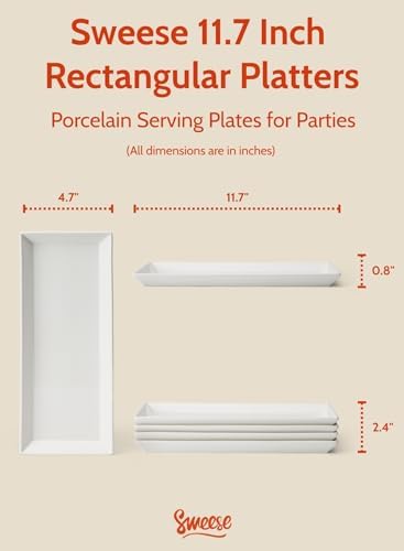 Sweese Porcelain Serving Platters 11.7 Inch - Elegant White