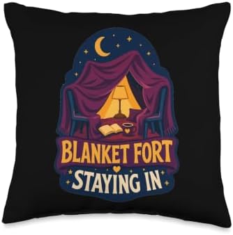 Blanket Fort Introvert Homebody Stay in Cozy Gift Throw Pillow