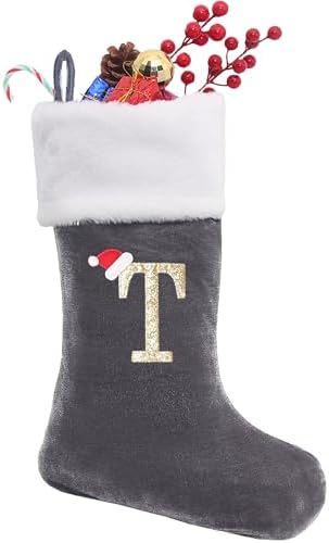 Sailup 20 Inches Monogram Christmas Stockings with Letters, Large