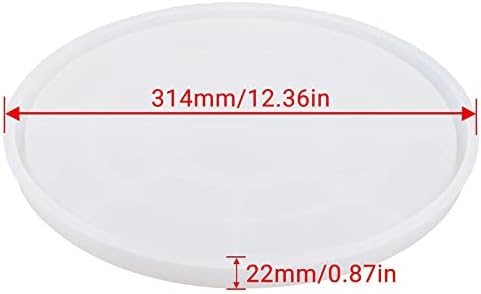 Gartful Rolling Tray Mold for Resin, Large Round Serving Tray Mold