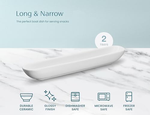 KooK Olive Boat Tray, Set of 2, Charcuterie Tray, Grazing Table