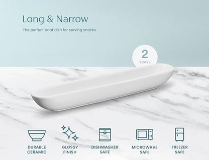 KooK Olive Boat Tray, Set of 2, Charcuterie Tray, Grazing Table