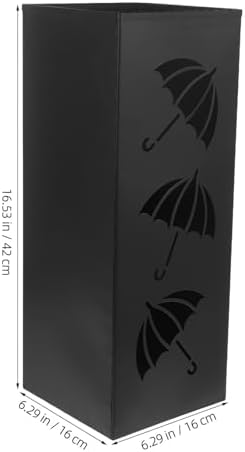 Uonlytech Black Iron Hollow Umbrella Holder Bucket for Home Entryway