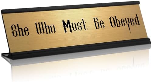 Wonderjune Funny Desk Sign She Must Be Obeyed Desk Plate Teacher
