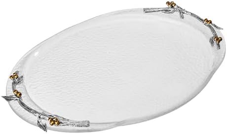 Fitz and Floyd Nature's Greeting Glass Serve Decorative Tray, 14 x