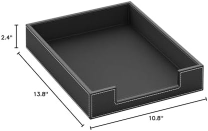 Leather Letter Tray, THIPOTEN Elegant Desk Organizer for Office