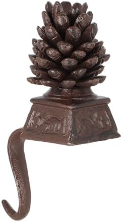 Esschert Design USA XM81 Cast Iron Pinecone Christmas Stocking Hanger