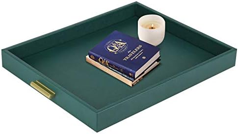 HofferRuffer Extra Large Serving Tray with Handles, Elegant Faux