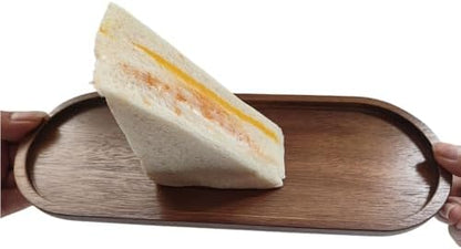 Oval Wood Serving Trays Set, Large Natural Wooden Serving Platters