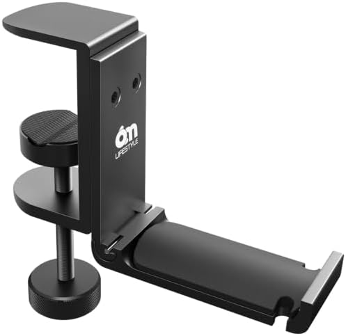 6amLifestyle Foldable All Aluminum Headphone Hook Holder for Desk