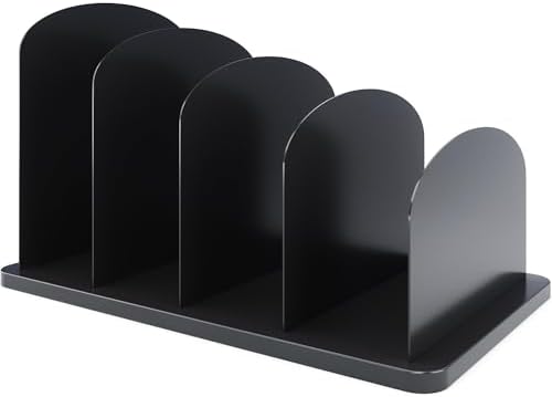 CraftSaints Vertical File Organizer for Desk, 4 Sections, Desktop