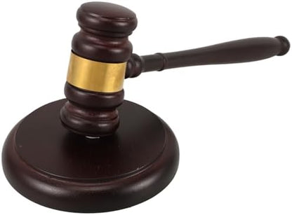 Lurrose Wood Judge Gavel and Sound Block Set, Solid Wood Auction