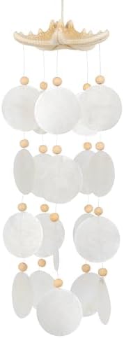Seashells Wind Chimes - Handcrafted White Capiz Shells Windchime