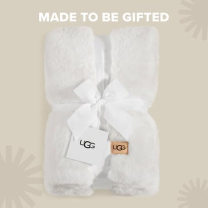 UGG Euphoria Throw Blanket, Plush Faux Fur Blanket, 50" x 70", White