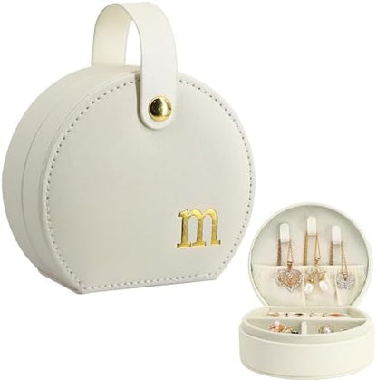COLLECTIVE HOME Small Travel Jewelry Case for Women, Detachable Handle