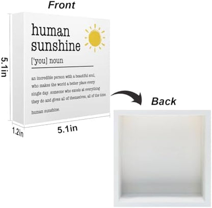 Sunshine Gifts Desk Sign Wooden Box Sign Table Decoration White