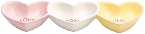 10 Strawberry Street Candy Hearts 3-Section Serving Tray, Set of 2