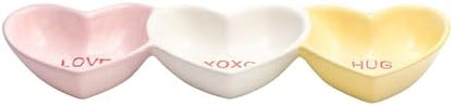 10 Strawberry Street Candy Hearts 3-Section Serving Tray, Set of 2