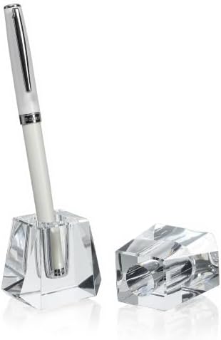 2-Pack Crystal Single Pen Holder for Desk, 1.8" Fancy Fountain Pen
