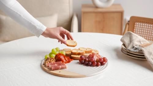 Amarcado Premium Ceramic Serving Platter, White - 12” Round