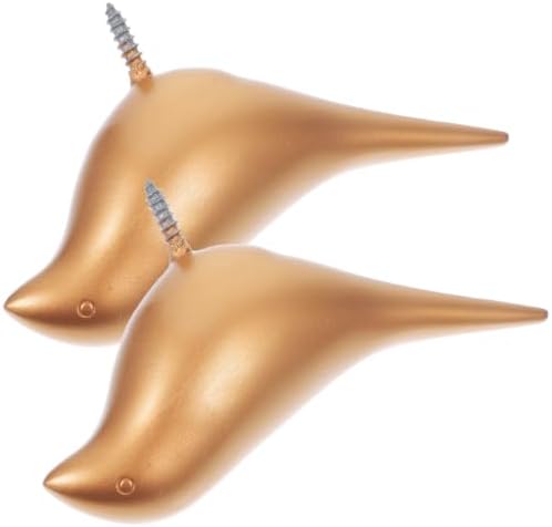 2pcs Golden Resin Bird Design Wall Hook for Towels Umbrellas and Coats